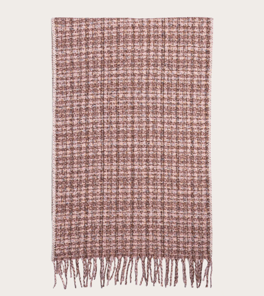 Scarf cozy scarf with blanket edge pink