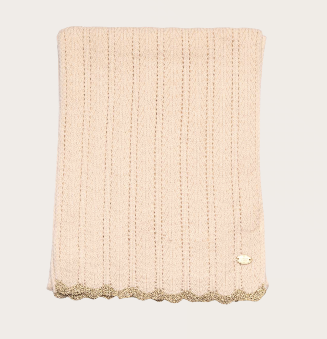 Scarf scalloped edge cream