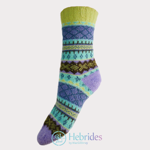 Yellow top  patterned wool blend socks size 4-7>>