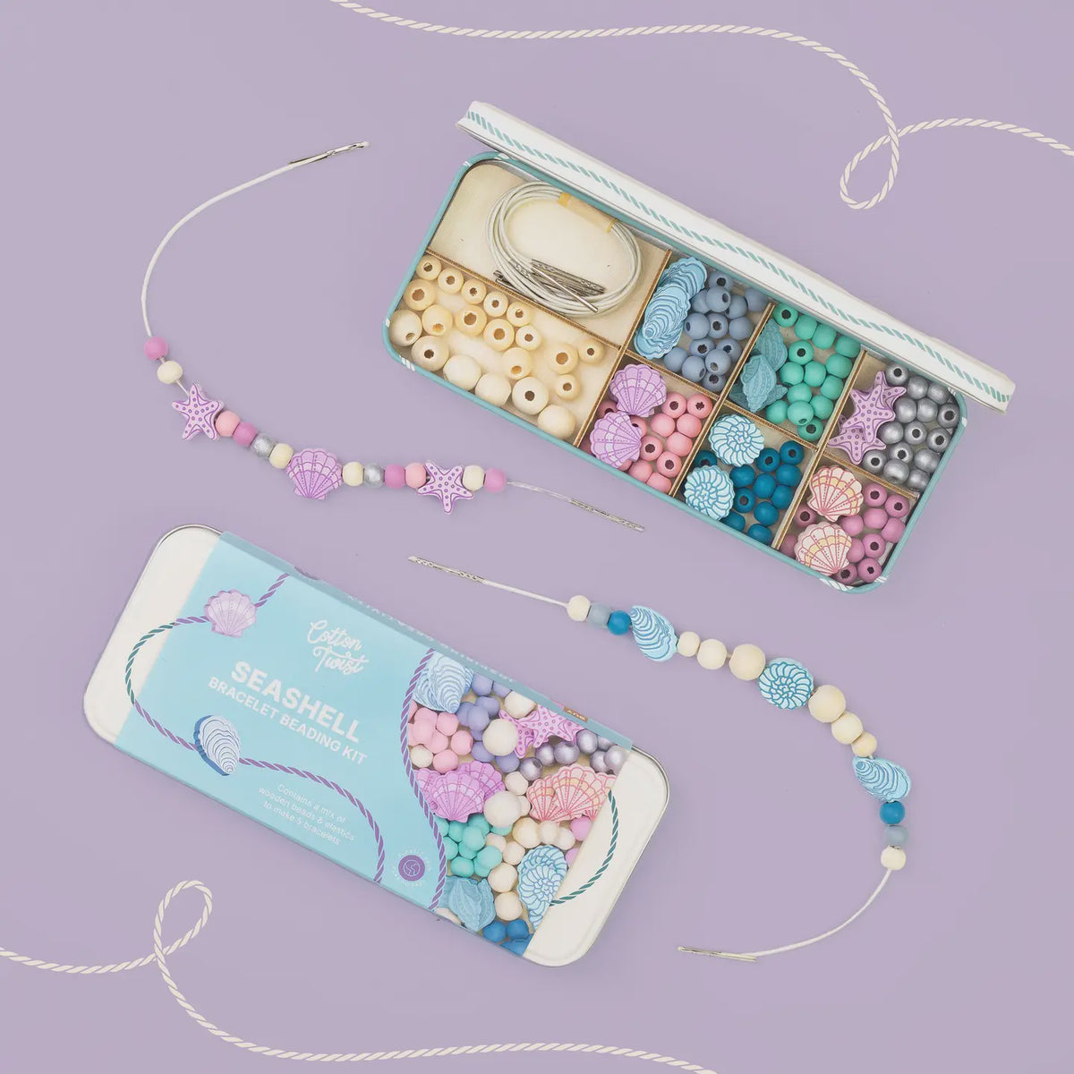 Seashell bead bracelet making kit
