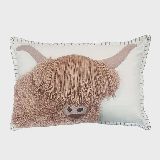 Archie Highland cow cushion