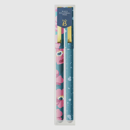 2-Pack Rollerball Pens ‚ Floral & Pine Spray, Black Ink