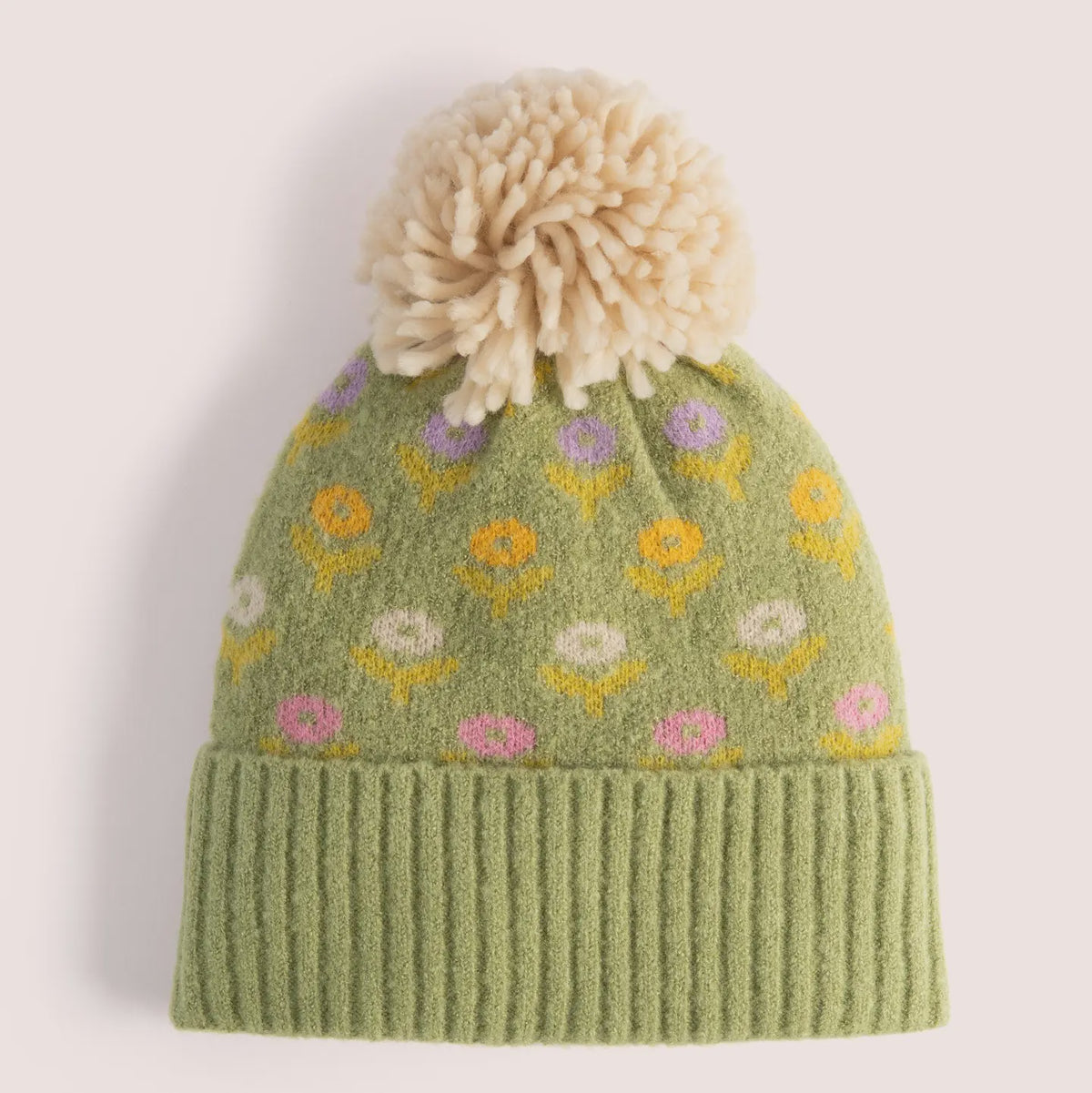 Willow Ditsy Flower Pompom Hat - Sage