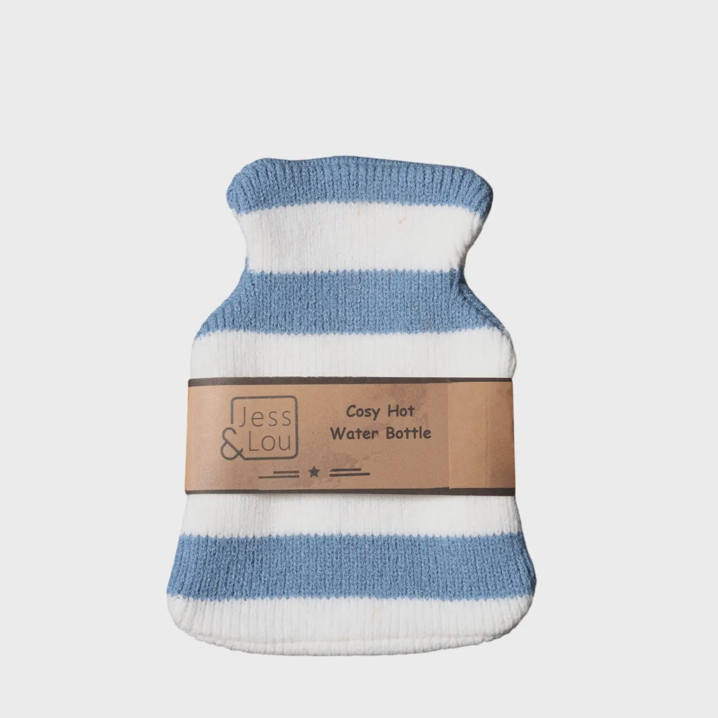 Cornflower & White Stripe Mini Hot Water Bottle CC111