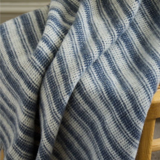 Claddach Pure New Wool Throw | Blue Slate (150x183cms)