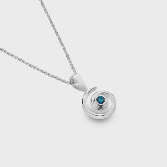 Blue spiral wave necklace