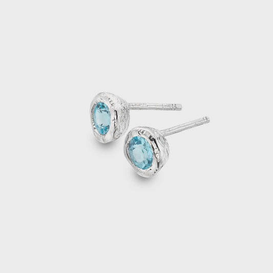 Blue topaz stud earrings