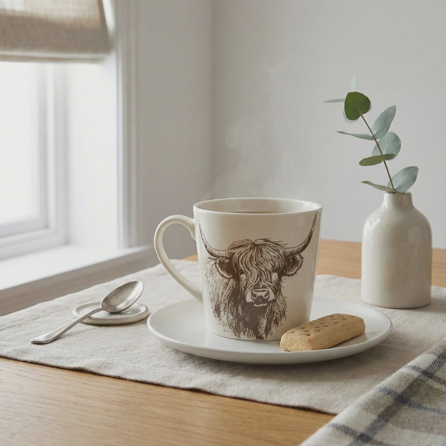 Highland cow wide mug