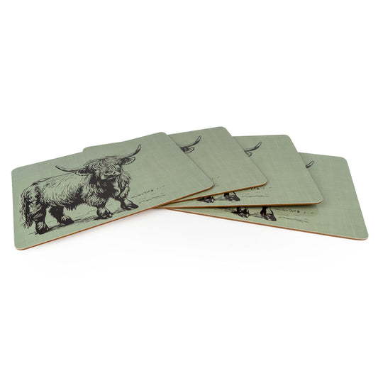 Highland cow set of 4 placemats