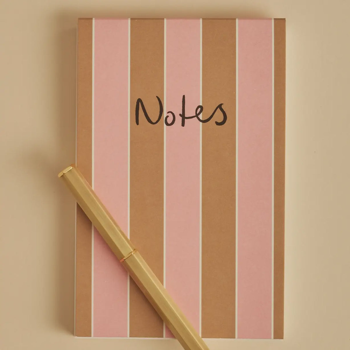 Notepad/notebook - Stripe Brown & Pink