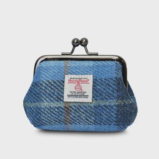 Coin purse - blue tartan