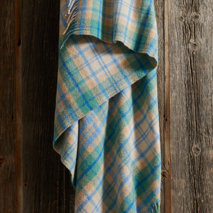 Cottage Pure New Wool Blanket | Blue (150 x 183cm)