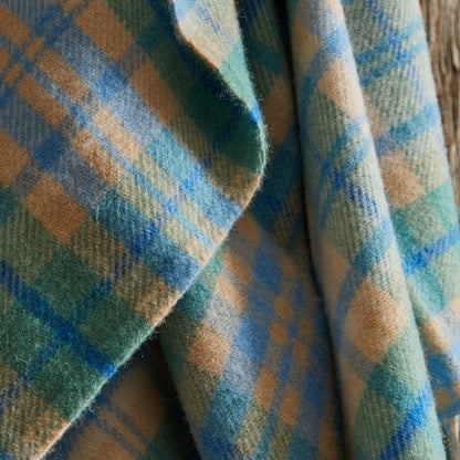 Cottage Pure New Wool Blanket | Blue (150 x 183cm)