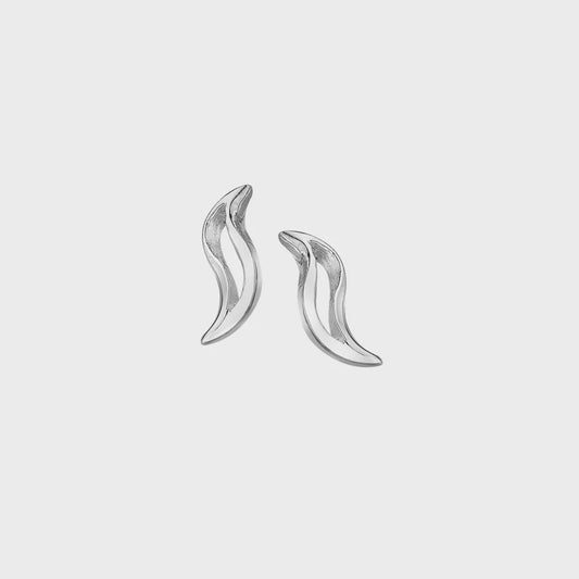 Double wave stud earrings