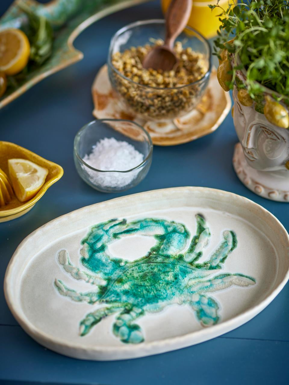 Green crab serving dish
