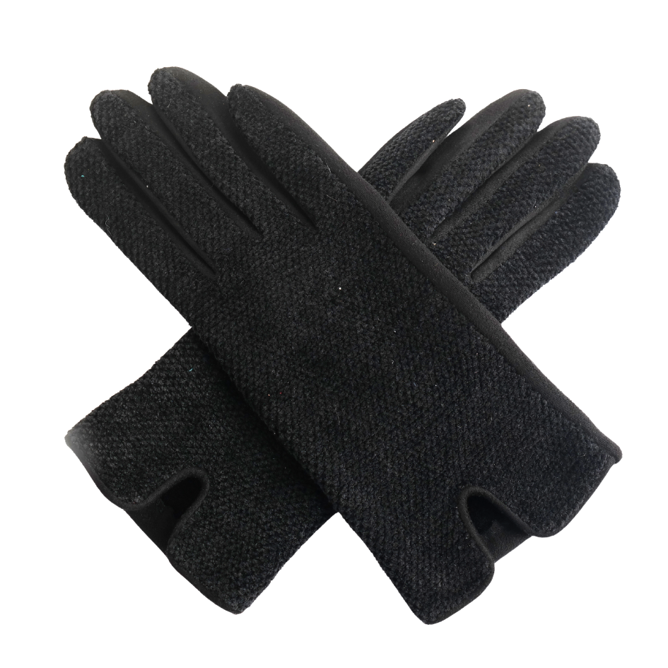 Black velour gloves