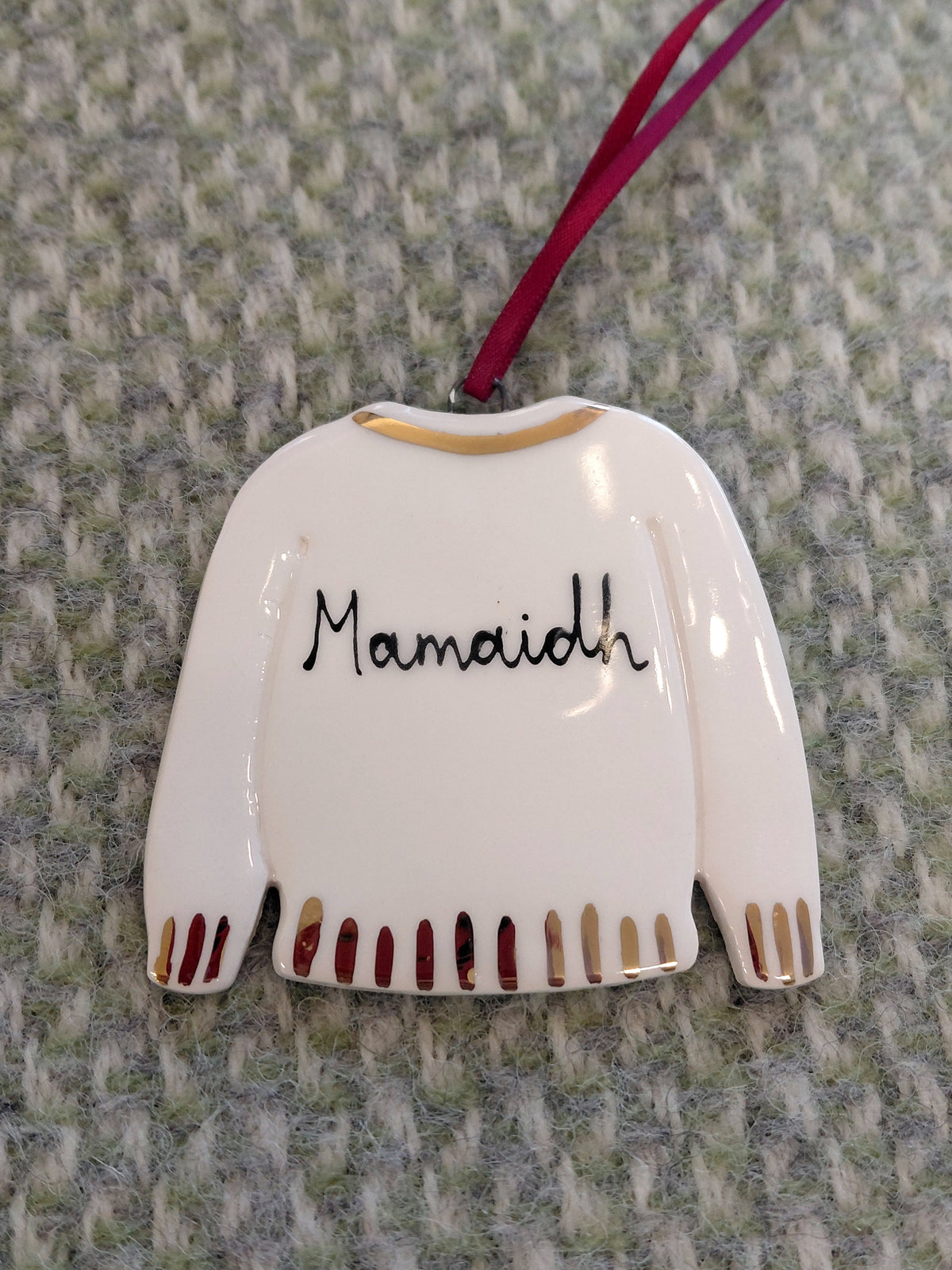 Ceramic Christmas Jumper Decoration - Gaidhlig