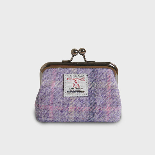 Coin purse - purple tartan
