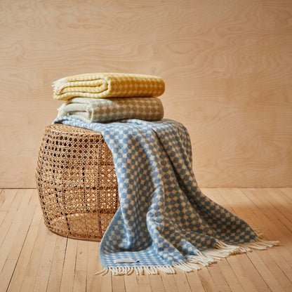 Jaquard Pure New Wool Blanket - Green (130 x 200 cm)