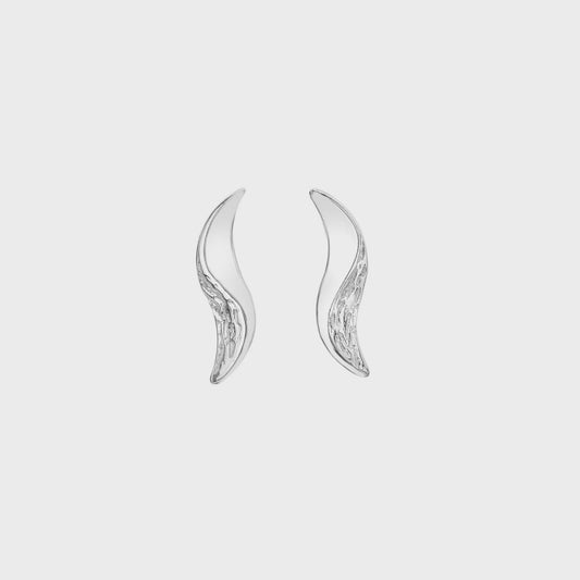 Organic wave sea stud earrings