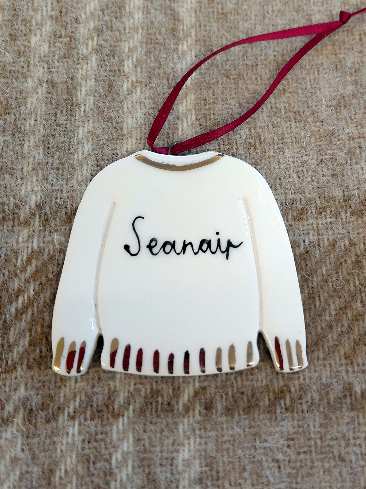 Ceramic Christmas Jumper Decoration - Gaidhlig