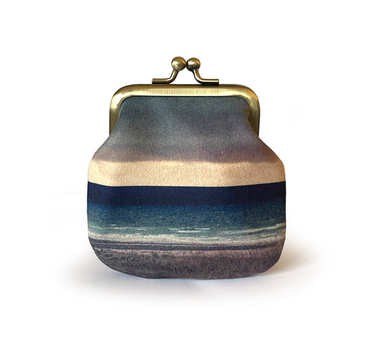Seascape stripe kisslock purse