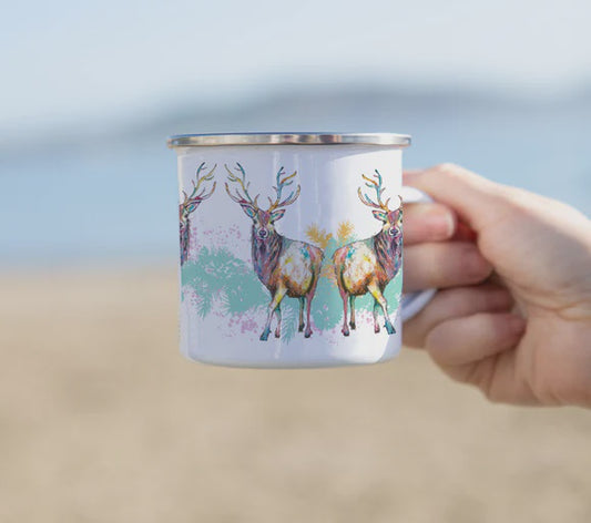 Stag enamel mug