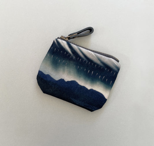 Storm feather tiny zipper purse