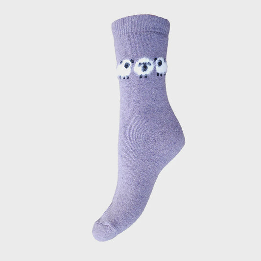 Valais sheep lilac  wool blend socks